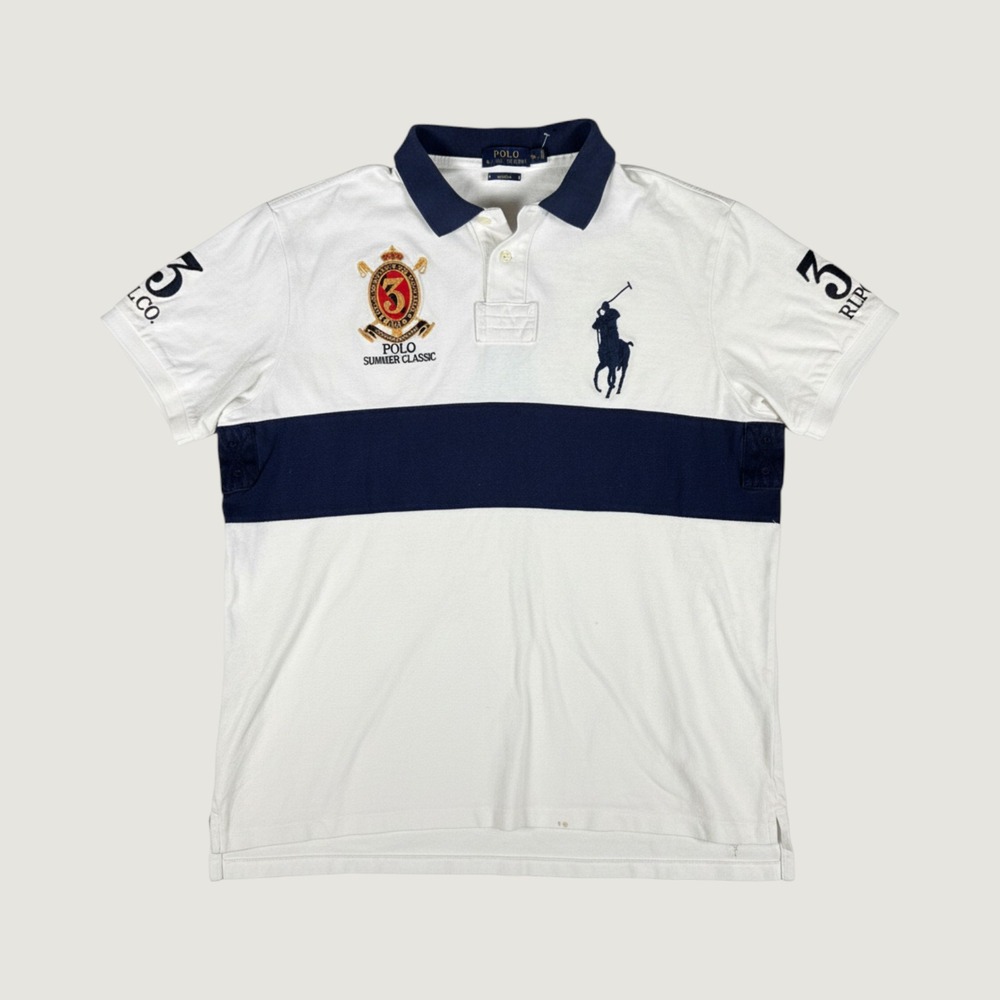 Polo Ralph Lauren Mens XL Custom Fit Big Pony Summer Classic Polo Shirt White